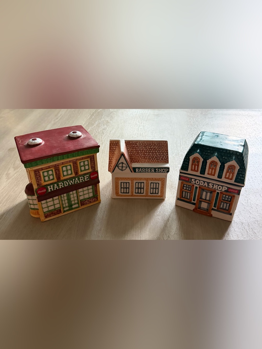 Set Of Vintage 90s Collectible Coca Cola Ceramic Canister Collection
